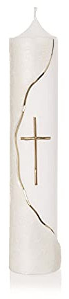 Wiedemann 166407.026 Taufkerze, Wachs, Gold, 26.5 x 5 cm