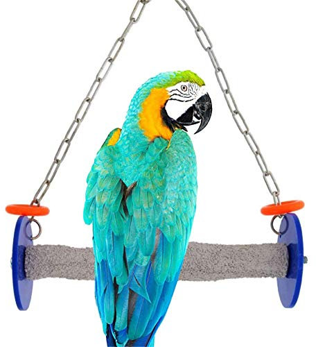 Sweet Feet and Beak Roll Bird Swing - Bimsstein Sitzstange Vogelspielzeug Trimmen Nägel und Schnabel, Sicher und Ungiftig Vogelkäfig Zubehör für kleine und große Vögel, Schaukelspielzeug Vögel werden lieben, Groß 10,5 Zoll