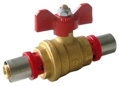 Kugelhahn mit Drosselhebel 16mm für Mehrschichtrohr zum Pressen