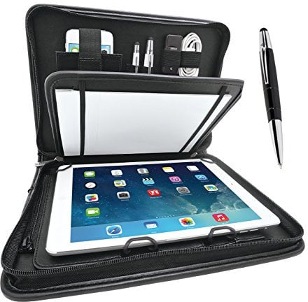 Wedo 587590101 Elegance Organizer (für Tablet PC 24,6 cm (9,7 Zoll) bis 26,7 cm (10,5 Zoll), inkl. Touch Pen, mit Universalhalter) schwarz