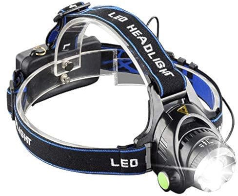 LED Scheinwerfer, pocketman Zoomable Wasserdicht Taschenlampe Super Hell 2200 Lumen LED Scheinwerfer für Camping Laufen Wandern Lesung Radfahren Jagd Angeln (schwarz)