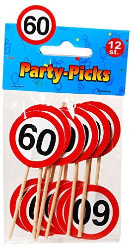 12 Stk. Party Picks Geburtstag 60 Jahre Deko Pieker Birthday