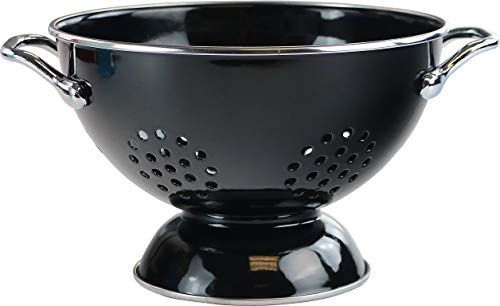 Calypso Basics by Reston Lloyd Pulverbeschichtetes emailliertes Sieb, 1,5 Quart, Schwarz