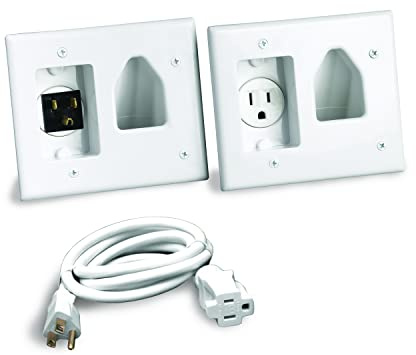 RCA Dh150 F câble d'alimentation Installer et à la Gestion des câbles kit pour Fixation Murale téléviseurs à écran Plat, Blanc