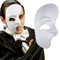 Amakando Weiße Phantommaske Halbes Gesicht Maske Kunststoff Phantom der Oper Faschingsmaske Opern Karnevalsmaske Plastik Halbmaske Maskenball Accessoire Mottoparty