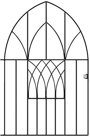 ABBEY Modern Low Bow Top Garden Gates Wrought Iron Metal gate (991mm Gap x 1378mm High)