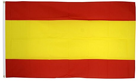 Flaggenfritze - Bandera de España sin escudo + pegatinas, diseño de bandera de España, Hissflagge 90 x 150 cm