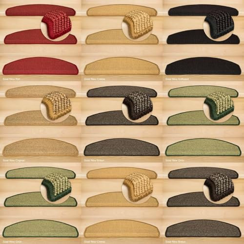 Kettelservice-Metzker® Stufenmatten Sisal New Halbrund in versch. Farben und Set Varianten Creme 22 Stück