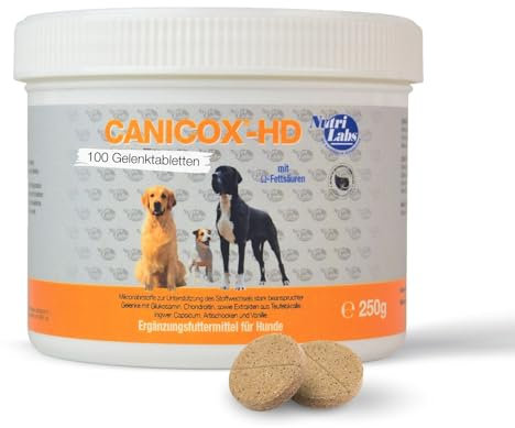 NutriLabs Canicox-HD Gelenktabletten für Hunde 100 STK. - mit MSM, Chondroitin, Hyaluronsäure, Glucosamin & Teufelskralle - Gesundheitsprodukte für Hunde - Nahrungsergänzungsmittel Hund