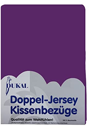 Dukal | Kissenbezug 65 x 100 cm | aus hochwertigem DOPPEL-Jersey | 100% Baumwolle | Farbe: lila