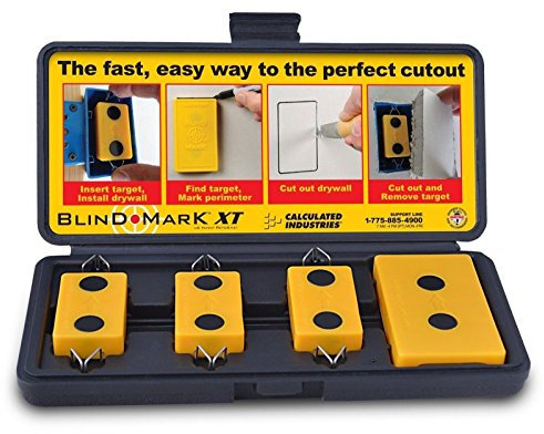 Calculated Industries 8105 Blindmarkierungswerkzeug für Trockenbau-Elektrokasten, leistungsstarke Seltenerd-Magnetziele (3) und Locator-Kit