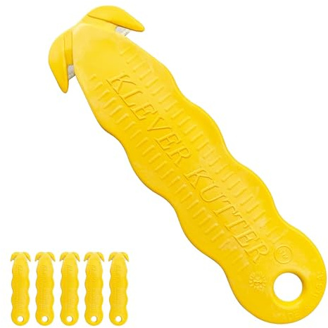 Klever Kutter KCJ-1Y Sicherheits-Boxenschneider, 5 Stück, gelb