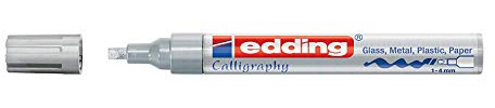 Edding 4-755054 755 Glanz-Lackmalstift-Marker Calligrafie Creative, 1-4 mm, silber