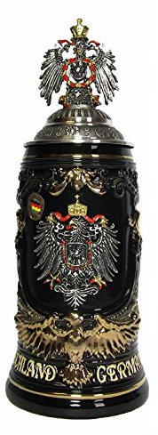 KING Chope de bière allemande Deutschland, or aigle poignée 0,6 litres