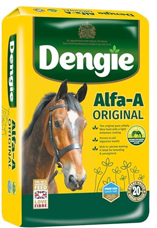 Dengie Alfa A Original 20kg Horse Feed - Alfalfa & Molasses Horse Food - Chaff Suitable for Horses & Ponies in Work, Breeding & Youngstock