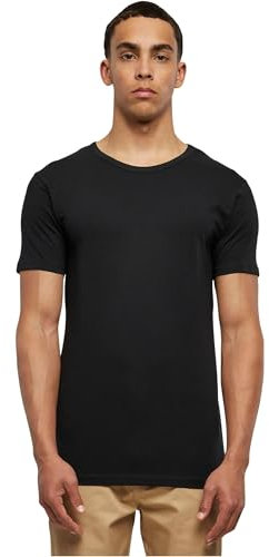 Urban Classics Men's Fitted Stretch Tee Basic Top for Men Made of Stretchy Material Sizes S - XXL, Black, M