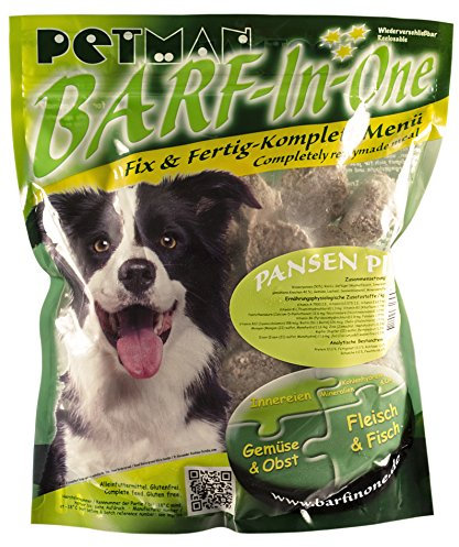 petman Barf-in-One Pansen Plus, 20 x 1000g-Beutel, Tiefkühlfutter, gesunde, natürliche Ernährung für Hunde, Hundefutter, Barf, B.A.R.F.