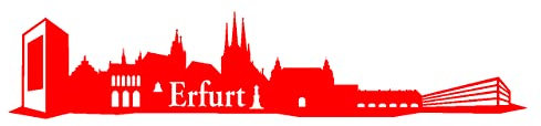 Skyline4u Aufkleber Erfurt Skyline mehrere Größen 20 x 4,2cm hellrot