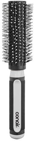 Conair Grip & Style Round Brush, Nylon Bristle Hair Brush for Blowout Styling, Ideal for Coarse, Curly, Wavy Hair, Color May Vary
