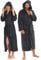 Bademantel Kapuze Saunamantel Morgenmantel, lang, Microfaser Coralfleece Malibu für Damen & Herren, anthrazit grau Grösse S