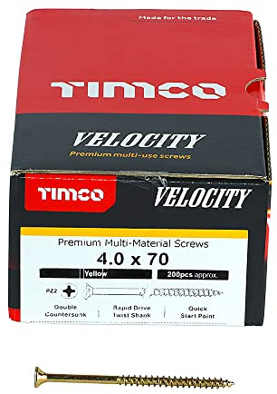 TIMCO Velocity Premium Multi-Use Countersunk Gold Woodscrews - 4.0 x 70 - Box of 200