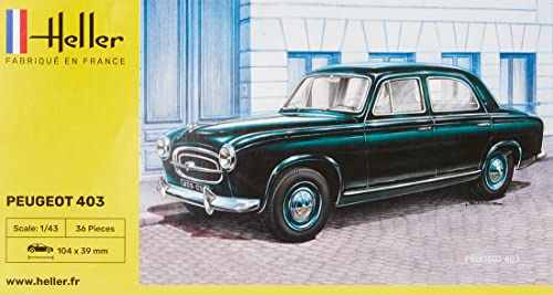 Heller 80161 Peugeot 403 Plastic Model Kit, 1:43 Scale, White