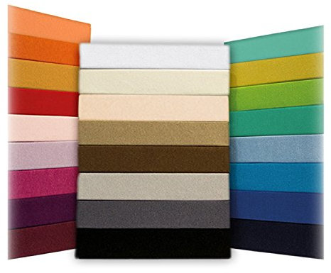 SHC by BaSaTex Jersey Spannbettlaken Bettlaken | Spannbetttuch Spannleintuch für Standardmatratzen aus 100% Baumwolle | 120x200 Farbe Apfel Grün