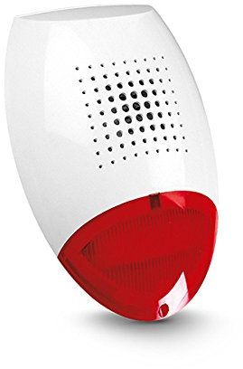 Satel Alarm, kabelgebunden, Buzzer 120 dB Sirene und Blitzlicht, Grau, Wandmontage, 100 m Reichweite