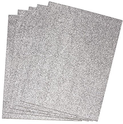 UIT 5 Bögen Glitzer-Moosgummi 5 Wahl (Silber)