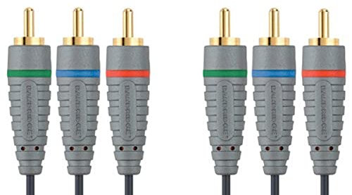 Bandridge BVL3302 Cable de Video Componente 3 x RCA Macho, 2 m, Color azul