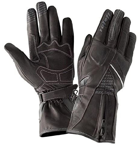Roleff Racewear Lederhandschuhe für Damen, Schwarz, XL