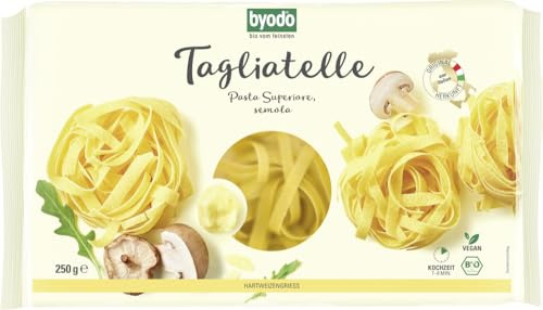 Bio-Hartweizen-Tagliatelle-Nester von Byodo, 250g - Italienische Pasta, Bronze-Matrizen, perfekter al dente Biss, traditionelle Emilia-Romagna-Handwerkskunst, ausgewählte Hartweizengrieße