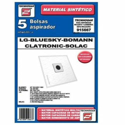 Technogar Lot de 5 sacs pour aspirateur Lg-Solac 915667