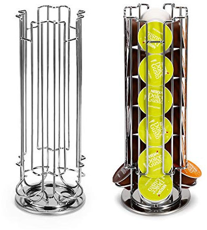 Vinsani, porta capsule da caffè in acciaio cromato, per impilare capsule Dolce Gusto, Tassimo e Nespresso 24 Dolce Gusto Pod Size