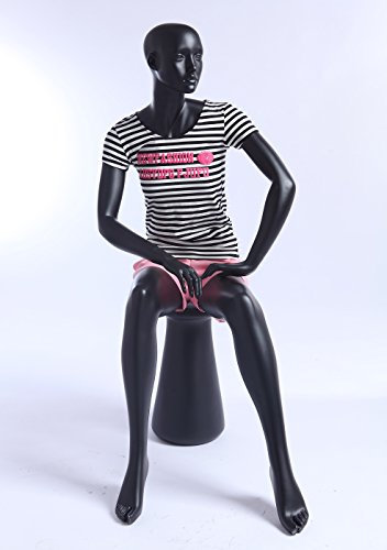 Eurohandisplay schöne abstrakte schwarz Matt lackierte Schaufensterpuppe Schaufensterfigure (J8-8 sitzend weiblich)
