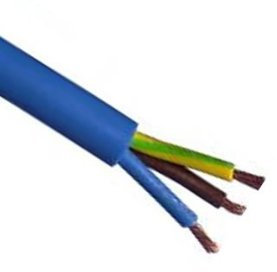 Blue Arctic Grade 4mm² Rated 30A BS6500 3 Core Mains Flex Cable. Twin and Earth for IP44 Hookup Trailing Fly Leads etc (10 Metres)