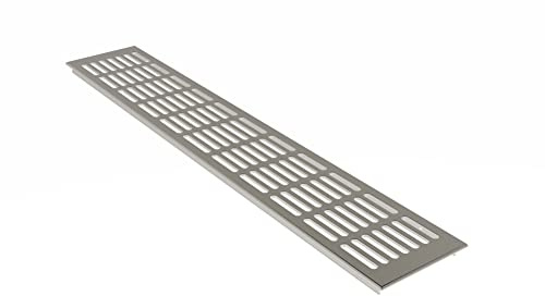 MS Beschläge ® Aluminium Lüftungsgitter Stegblech Heizungsdeckel 100mm x 1200mm in Edelstahl eloxiert - E6C31