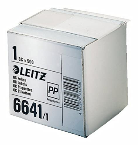 Leitz 66411000 Schutzfolienschild auf Rolle, selbstklebend, 500 Stück, transparent