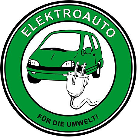 carstyling XXL Aufkleber Elektroauto - Für die Umwelt! Ø 60 mm
