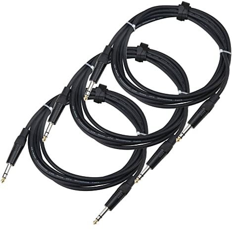 3er Set Pronomic Stage INSTS-3 Stereo-Klinkenkabel (symmetrisch abgeschirmt, zweiadrig, 6,3mm Stereo-Klinke ⇒ 6,3mm Stereo-Klinke, 3 m lang) Schwarz
