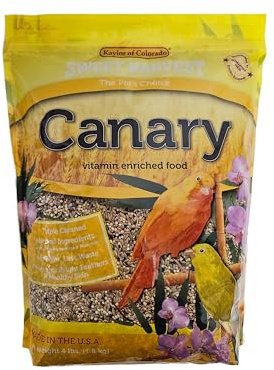 Sweet Harvest Canary Bird Food, 4 lbs Bag - Seed Mix for Canaries