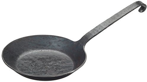 Turk 65518 Eisenpfanne mit flachen Hakenstiel freiform warmgeschmiedet, Durchmesser 18 cm