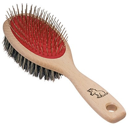 Brosse à chien en fibres Union et tiges métalliques
