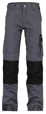 DASSY® Boston Women Zweifarbige Arbeitshose mit Kniepolstertaschen für Damen - Größe 38 - WEIß/ZEMENTGRAU