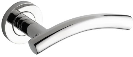 Zoo Arched T-Bar Lever Door Handle On Rose Polished Stainless Steel