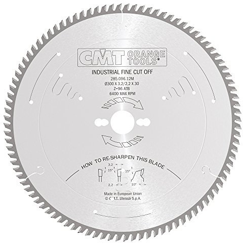 CMT Orange Tools 285.096.12M – Fine Finishing Saw Blade 300X3.2X30 Z96 15Atb