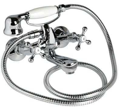 Kiamami Valentina - Robinet extérieur de baignoire ancien vintage avec boutons en croix chromés | Narciso