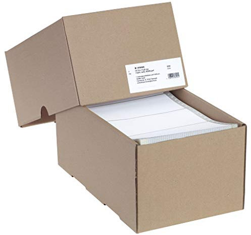 HERMA 8294 Computeretiketten endlos perforiert, 147,32 x 73,8 mm, 1-bahnig, 4000 Stück, selbstklebend, Endlosetiketten Aufkleber mit Führungslochrand, matt, blanko Papier Computer Etiketten, weiß