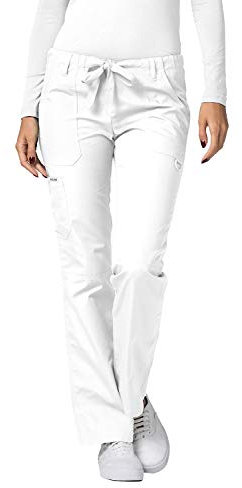 Adar Universal Pantalon Médical Femme - Pantalon Coupe Droite avec Cordon - 510 - White - S