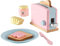 KidKraft Pastel Toy Toaster with Play Food, Accessory for Kids' Kitchen, Wooden Toy Kitchen Appliance Set for Kids, Play Kitchen Accessories, Kids' Toys, 63374